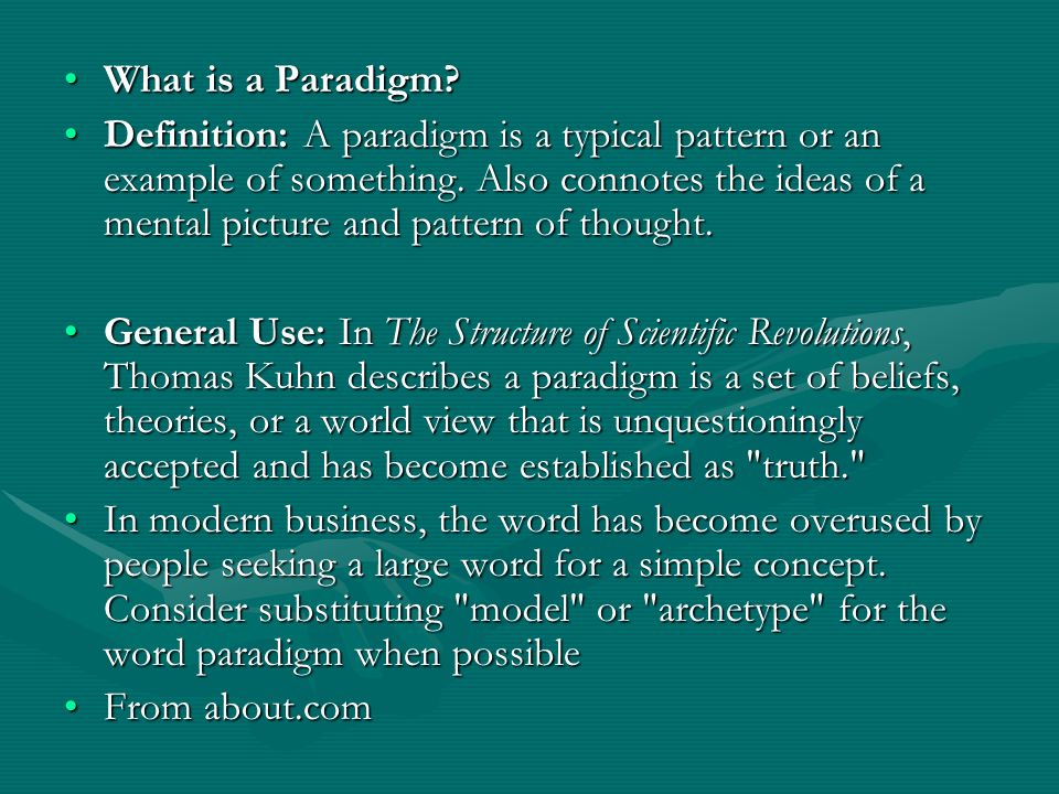 meaning of paradigm shift